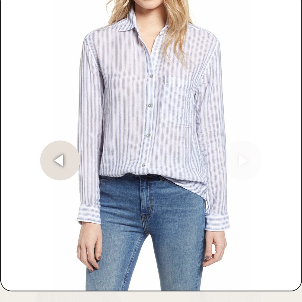 Rails‎ Lagoon Stripe Ellis Double Gauze Shirt M